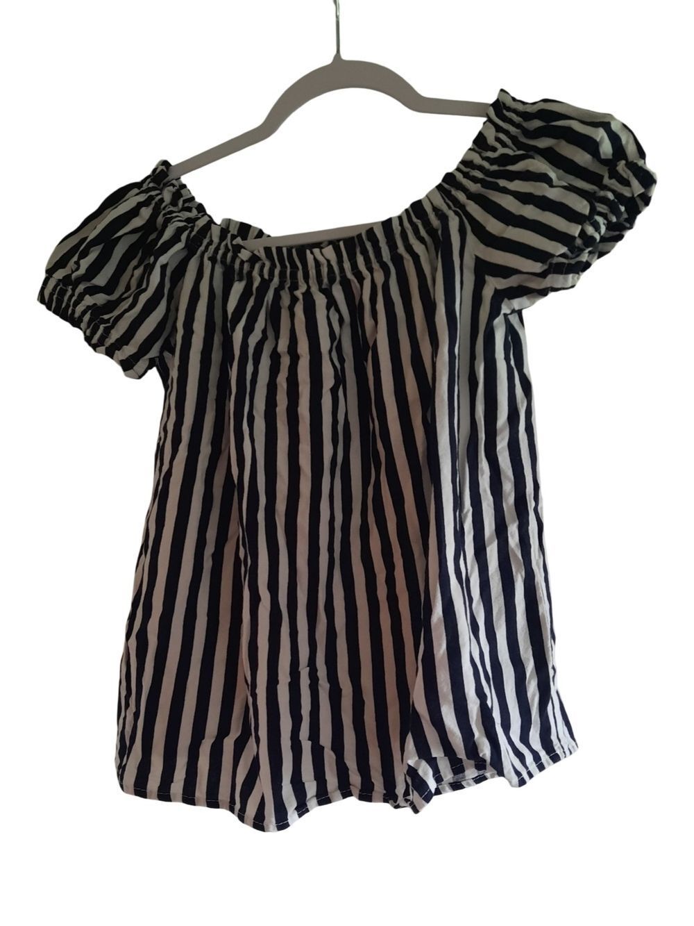 Vero Moda Black & White Striped Off-Shoulder Tunic